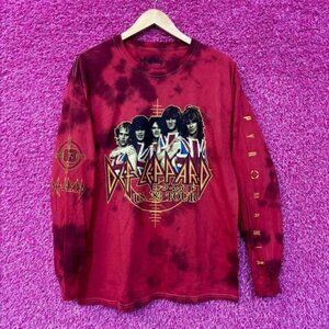 Def Leppard Pyromania 83' tour long sleeve tiedye tshirt size Large